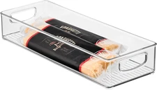 Idesign Slim Extra Long Clear Storage Bin, Narrow Stackable Organizer for Kitche