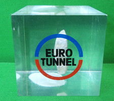 Vintage 1990s Genuine Euro Tunnel Channel Rail Paperweight Railway Excavation