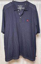 Tommy Bahama IslandZone Men's Large Short Sleeve Blue Polo Shirt Supima Cotton