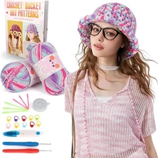 Aeelike Crochet Kit for Beginners, Easy 5 x 10 x 2 cm, Purple Mixed 