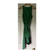Express Kelly Green Sleeveless Halter Neck, Belted Dress, Small, with pockets