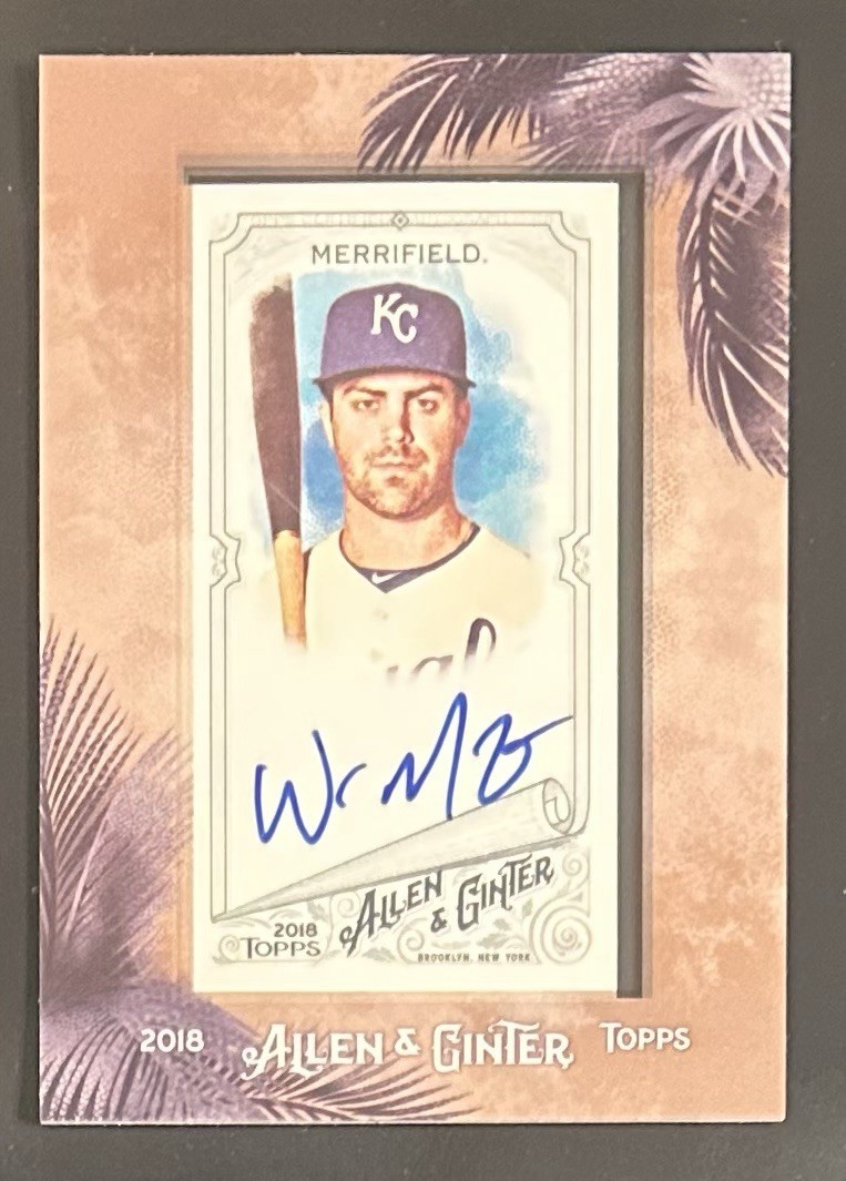 Whit Merrifield #MA-WM Baseball Cards 2018 Topps Allen & Ginter Framed Mini Autographs trading card — raw and PSA graded price guide