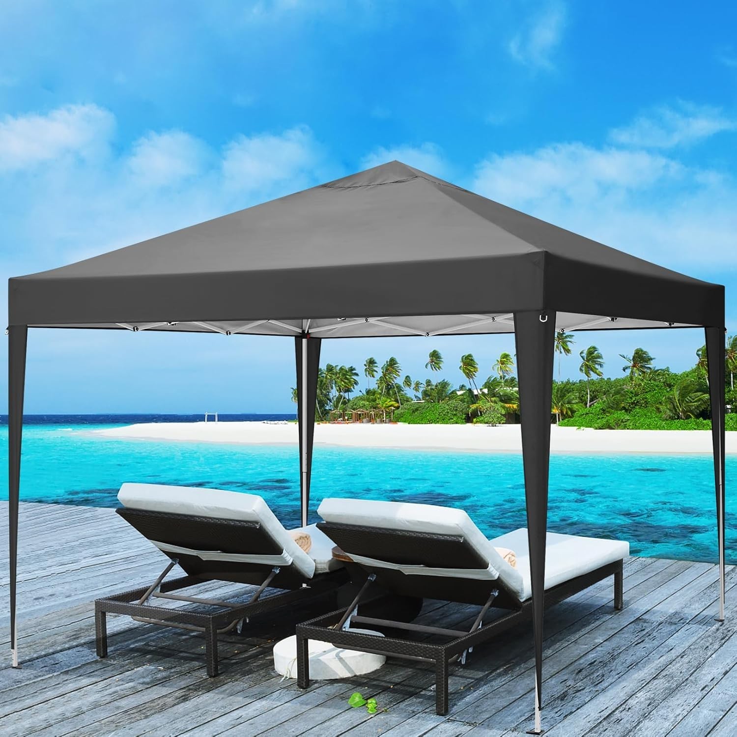 10x10 Pop Up Canopy Tent Waterproof Outdoor Party Event Gazebo with 3 Sidewalls