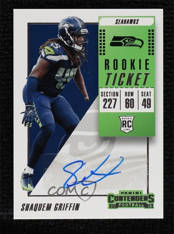 2018 Panini Contenders Ticket Shaquem Griffin #183 Rookie Auto RC uc1