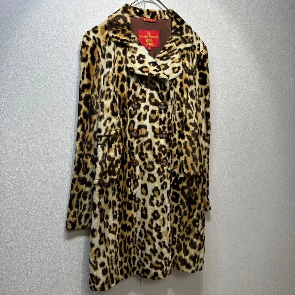 Винтажный Vivienne Westwood красный ярлык гепард леопард меха пальто куртка - Изображение 2 из 4