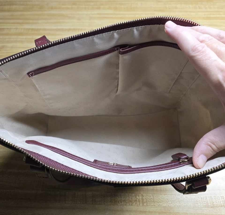 Radley London Women's Silk Street Zip Top Tote Bag Red Merlot Burgundy  - Image 4 of 4