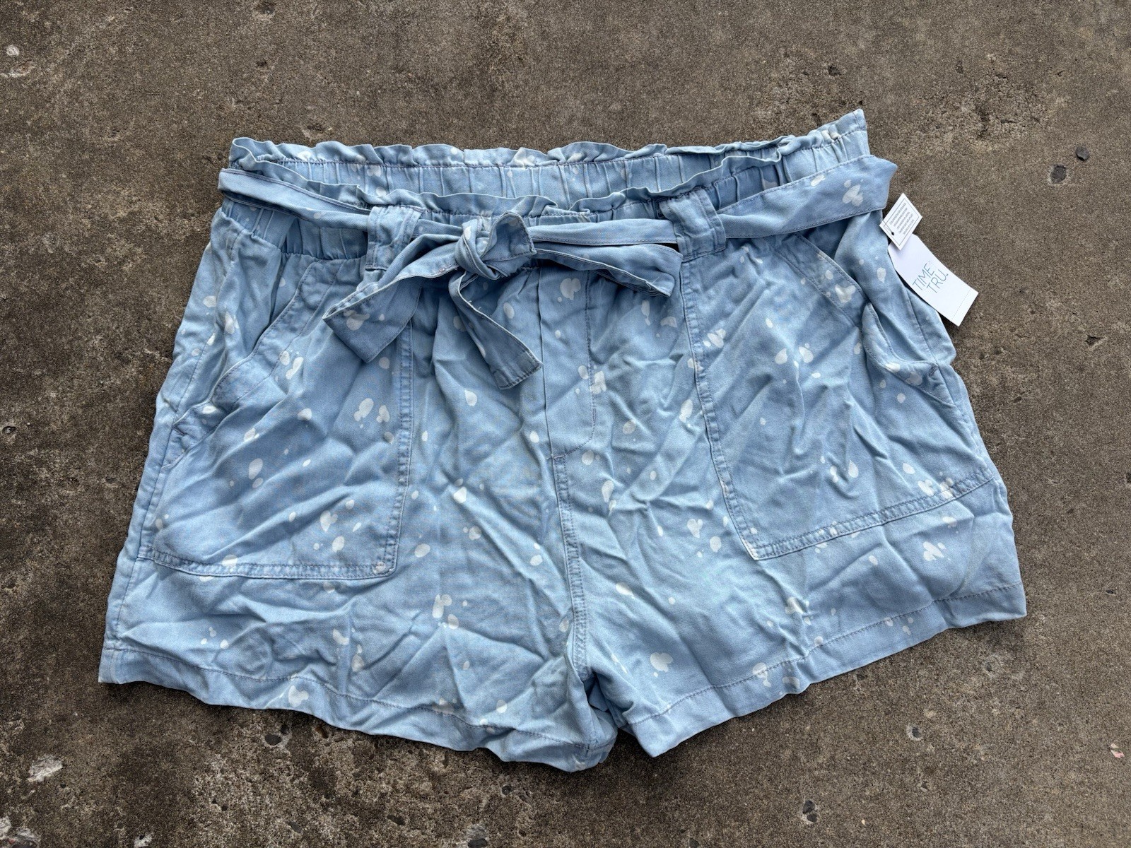 Time And Tru Blue Bleached Shorts Size Xxxl Womens Nwt