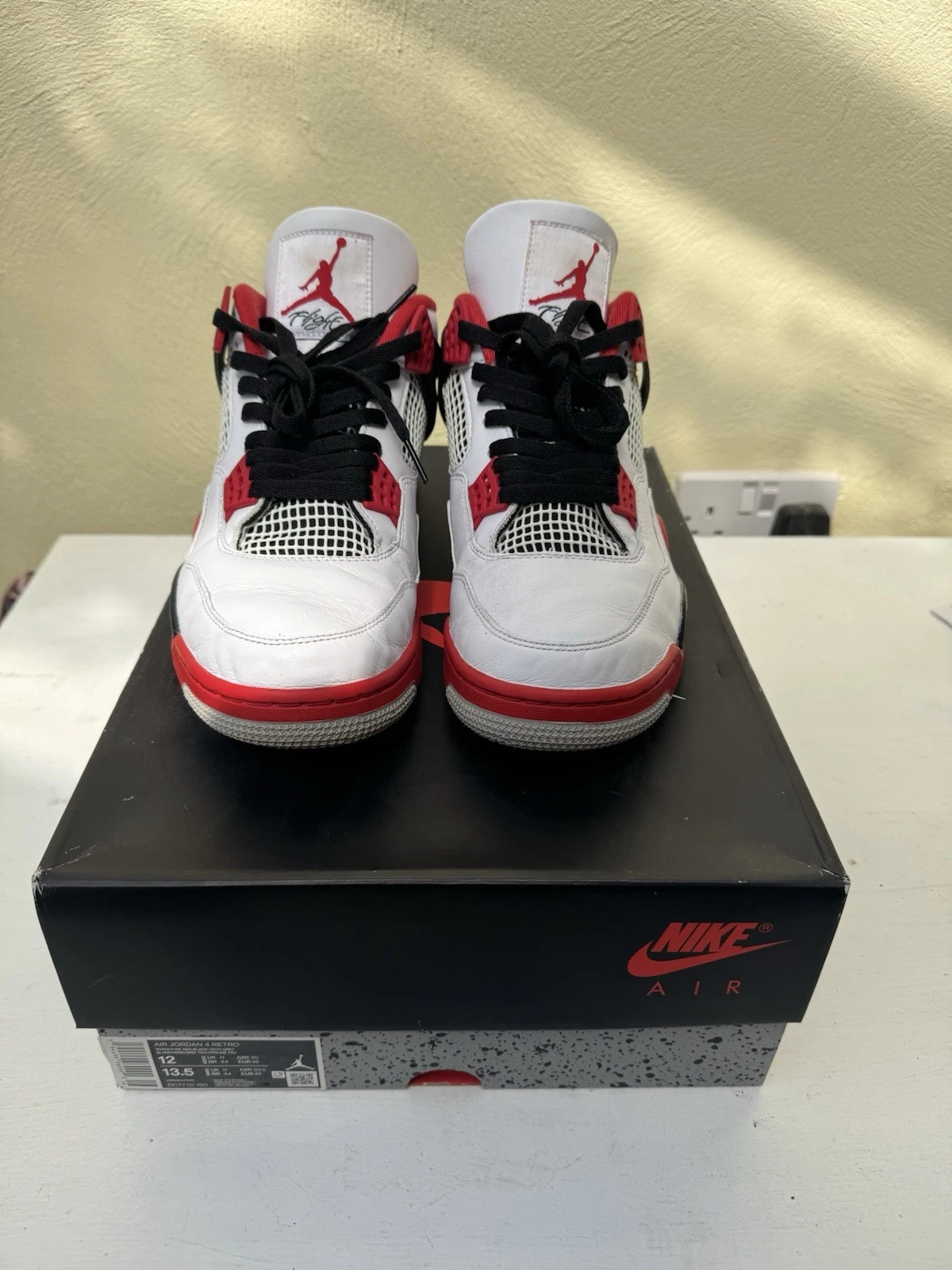 Air Jordan 4 Retro OG rosso fuoco 2020 UK 11 Us 12