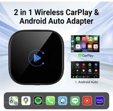 2-in-1 Wired to Wireless CarPlay Adapter /Android Auto Adapter Plug  Play -USA
