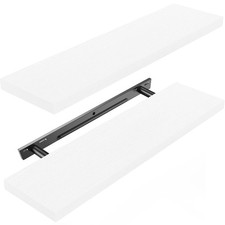 Amada 24 Inch Floating Shelves with Invisible Brackets, Set of 2, White