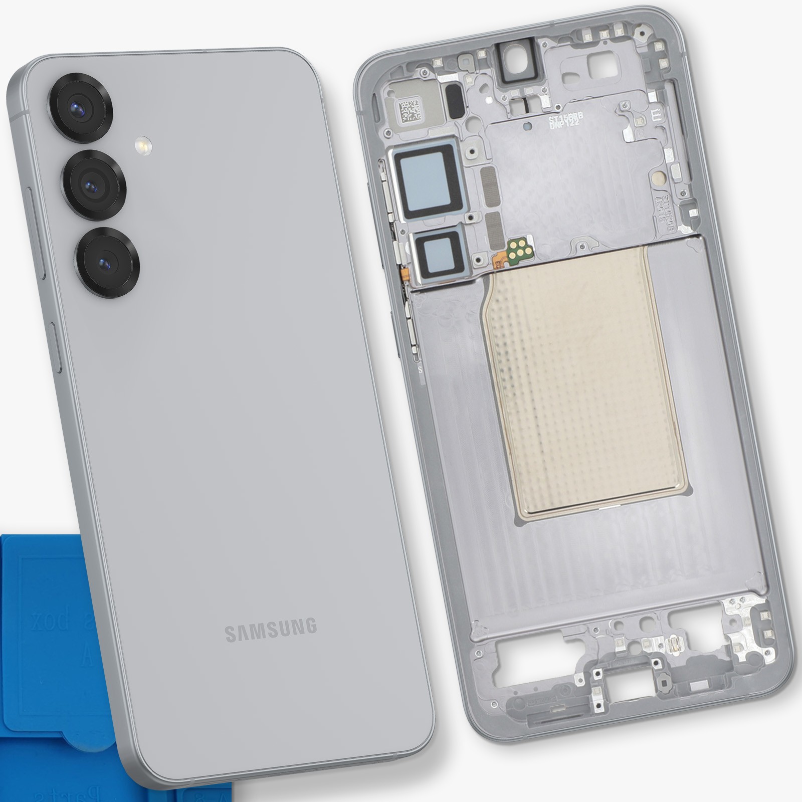 Boîtier central original Galaxy S25 Plus argent châssis interne de rechange précis - 4