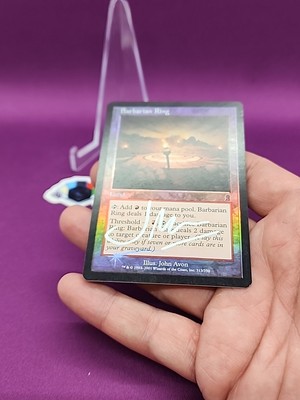 MTG Foil Barbarian Ring Signed John Avon Odyssey Silver Signature