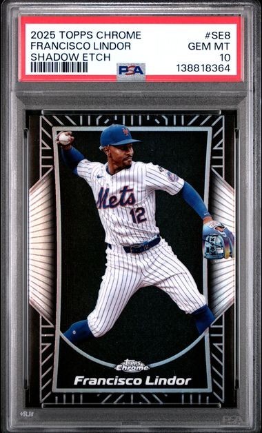 2025 Topps Chrome Francisco Lindor Shadow Etch #SE8 PSA 10 Mets