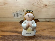 Russ Berrie Lil Angel Grace Ornament E13624 White Angel Golden Hair 2.5 Inches