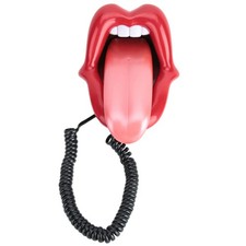 AR  5056 MultiFunctional Red Large Tongue Shape Telephone Desk Phone Home BEA