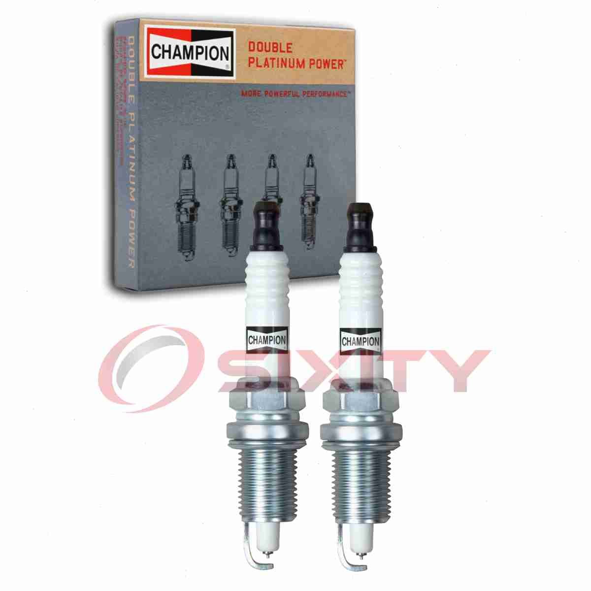 2 pc Champion Double Platinum 7034 Spark Plugs for ZFR5LP13G XP5405 lh