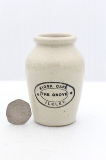 VINTAG c1900s KIOSK CAFE THE GROVE ILKLEY BRADFORD YORKSHIRE IRONSTONE CREAM POT