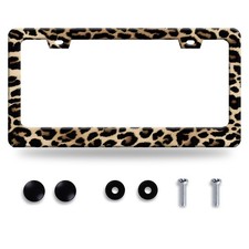 Leopard License Plate Frame Cheetah Leopard Brown License Plate Stainless Ste... Leopard License Plate Frame Cheetah Leopard Brown License Plate Stainless Ste...