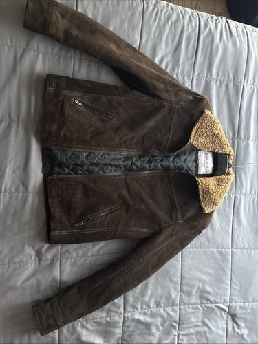 The Walking Dead Rick Grimes Custom Suede Leather Collar Fur Jacket - product listing photo