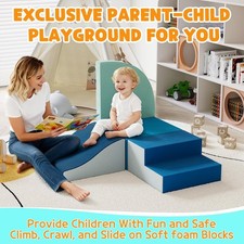 Foam Climbing Blocks for Toddler 1-3 4-Piece Baby Climbing Toy Activity Play Set