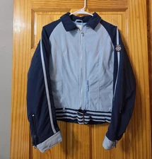 Y2K Adidas Jacket Youth 16 Blue Ski Insulated Belted Snowflake VTG 00s 135199