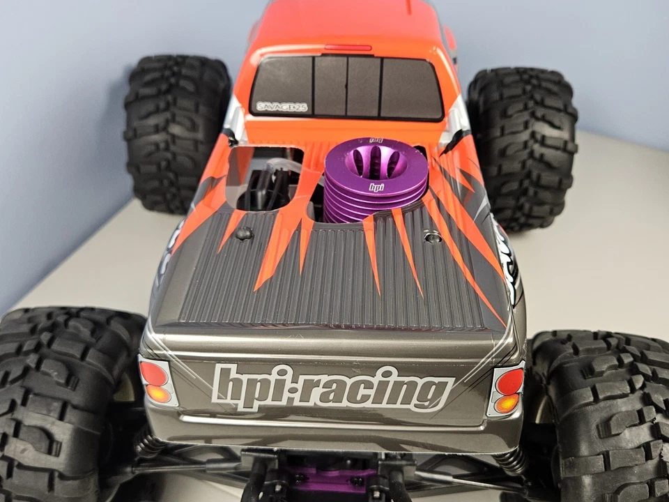 HPI Racing Savage 25 1/8 Scale Nitro RC 4WD Monster Truck Runs w/ Box and Extras - Image 4 of 4