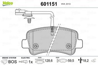 601151 Valeo Bremsbelagsatz, Scheibenbremse FüR ,Nissan,Opel,Renault,Vauxhall