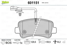 601151 Valeo Brake Pad Set, Disc Brake for, Nissan, Opel, Renault, Vauxhall