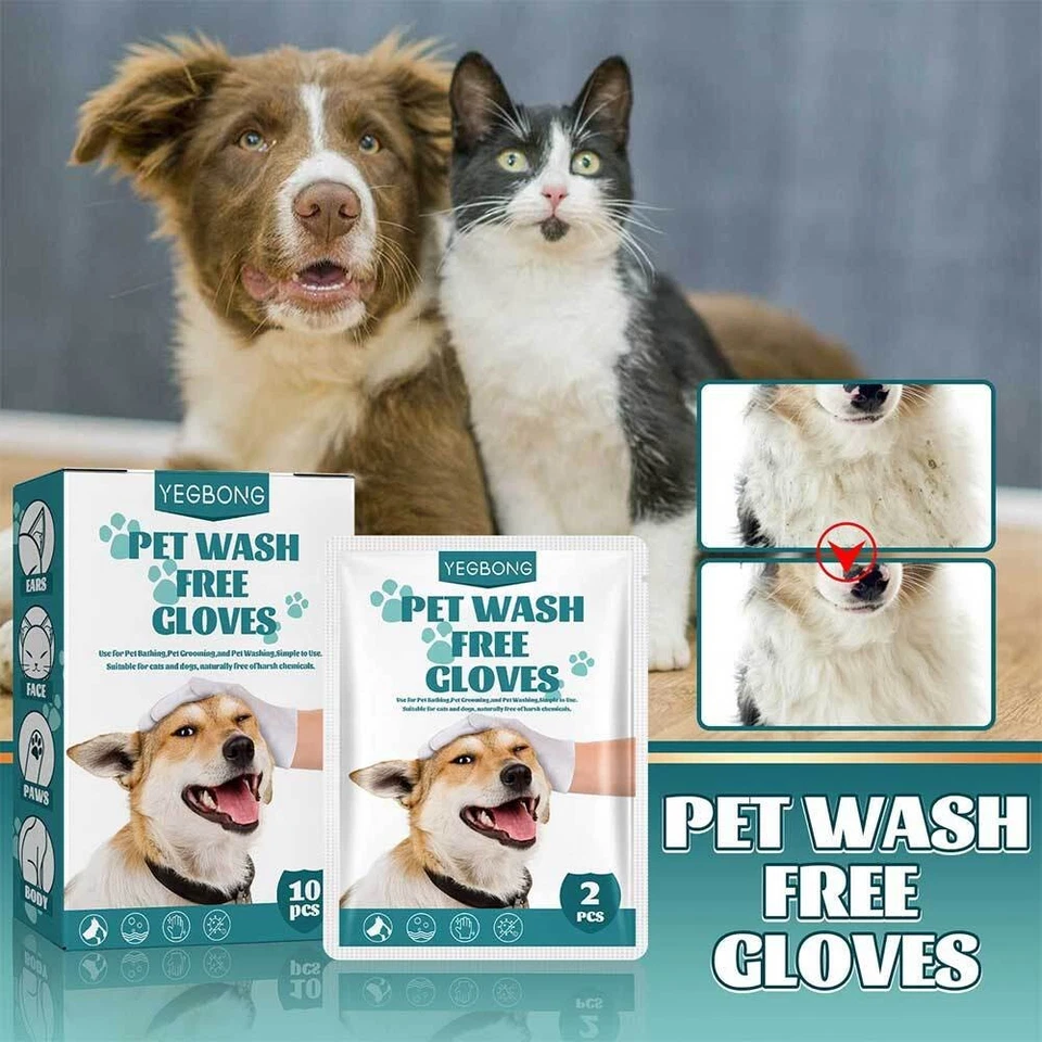 10/20PCS Pet Cleaning Glove Bathing Wipes for Cat Dog Hypoallergenic Deodorizing