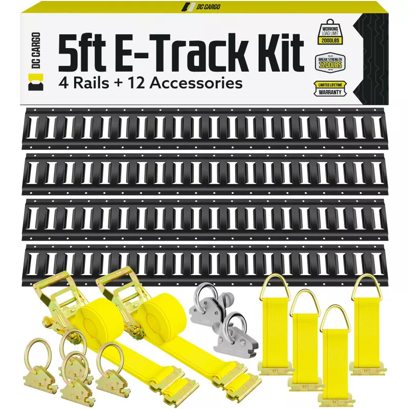  DC Cargo - E Track Tie Down Rail Kit 8' (4 Pack) for