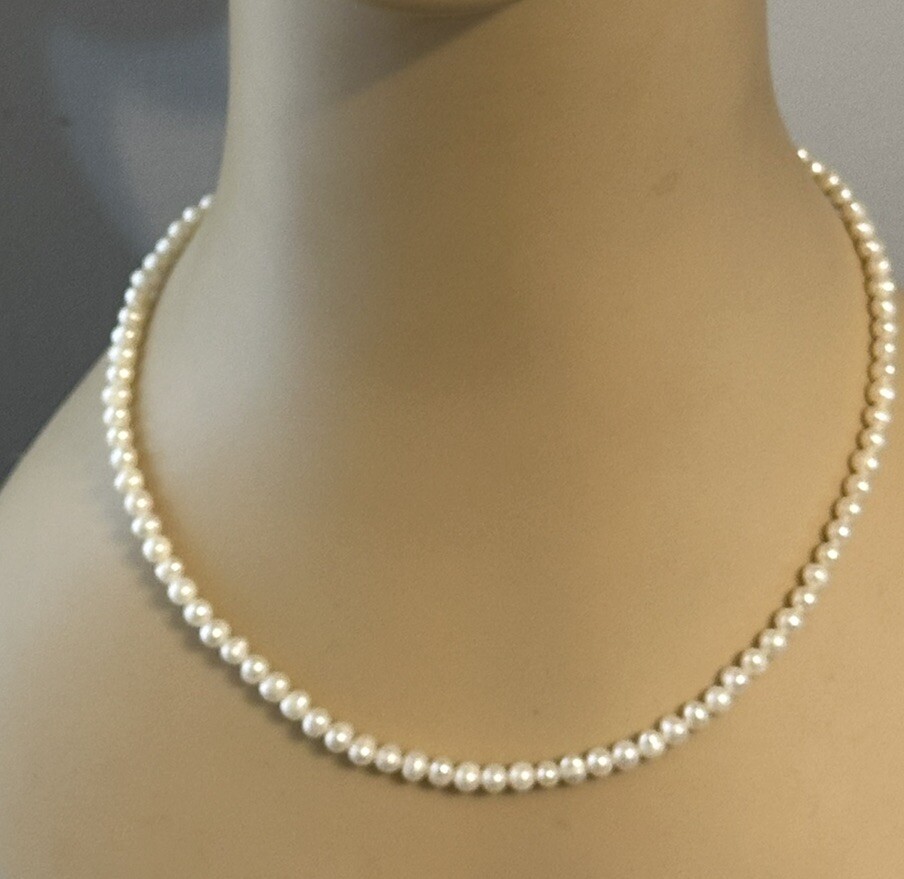 Pearl Necklace 14k 585 Gold Clasp 18” Long | eBay