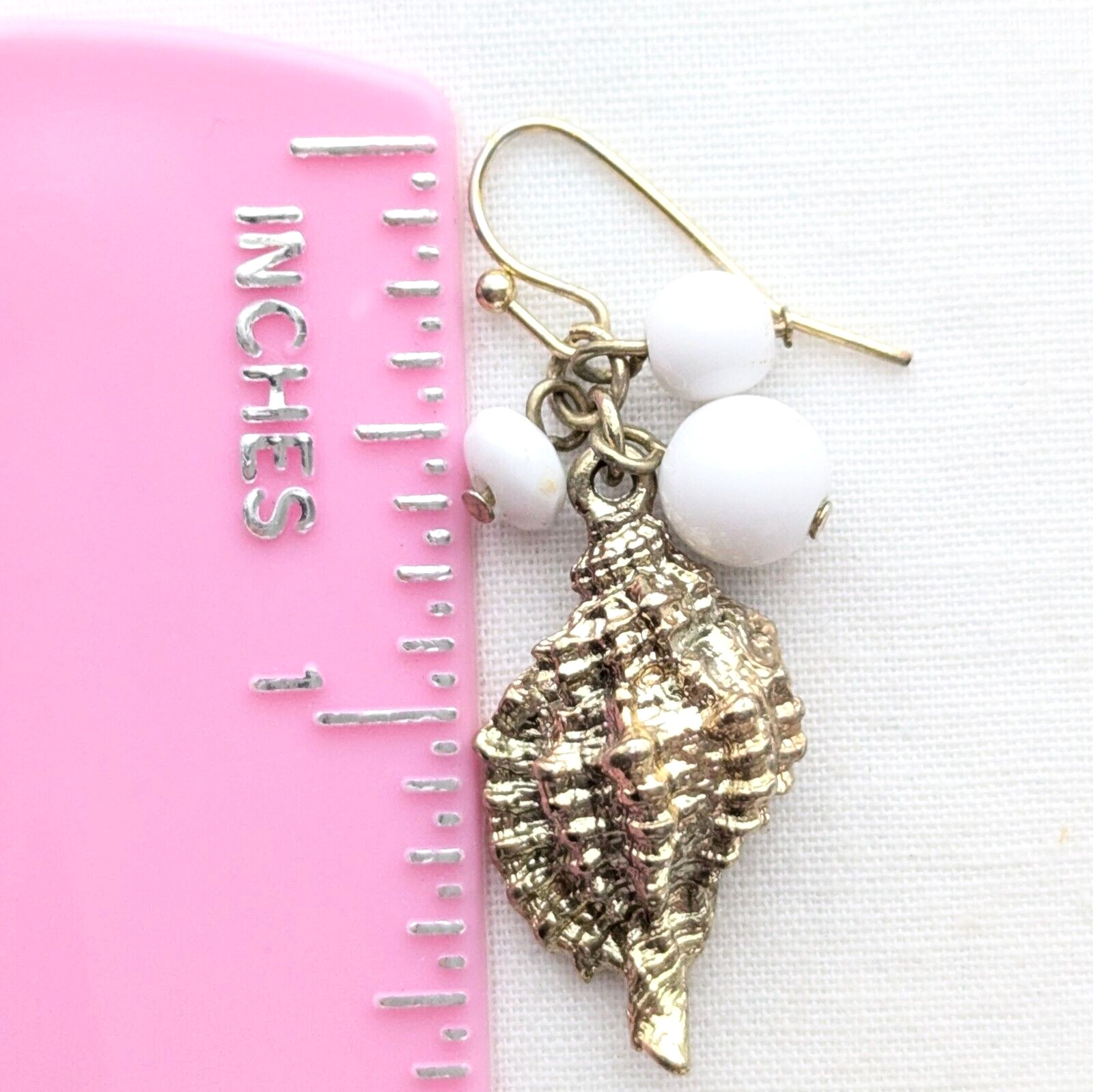 Conch Shell Dangle Earrings Ocean Beach Wedding B… - image 3