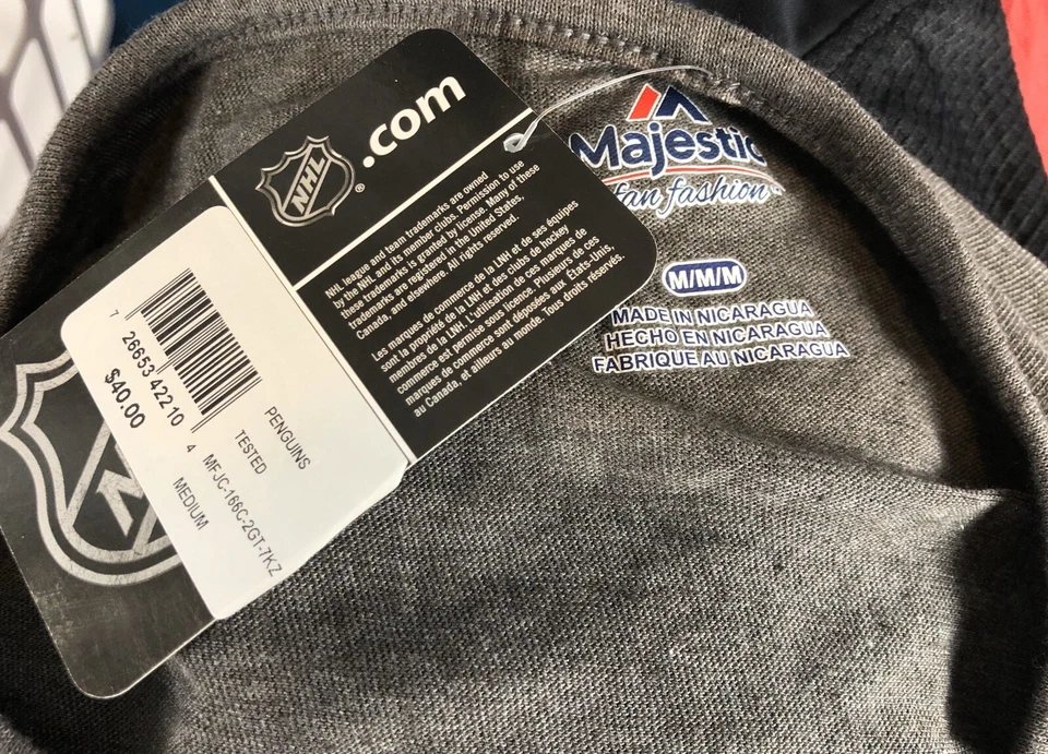 Pittsburgh Penguins Women's T-Shirt - Grey V-Neck Tri-Blend (4 sizes available) - Image 4 of 4