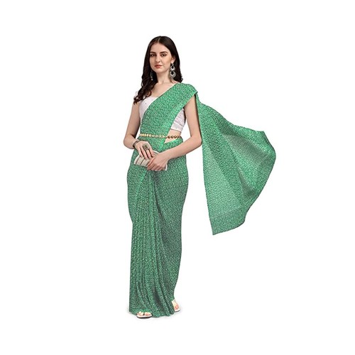 Women's Pure Georgette Saree With Blouse Piece - Picture 9 of 9