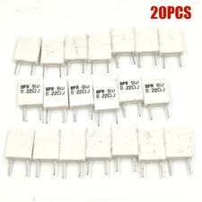 20PCS 5W Wirewound Non-inductive Cement Resistor Ceramic horizontal 0.22R