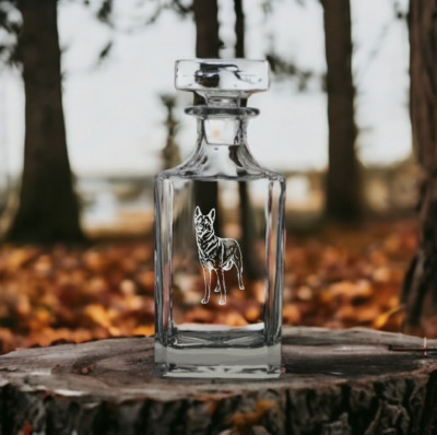 Belgian Malinois Decanter 26 Oz Bourbon Whiskey Premium Glass Personalize NEW