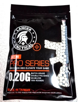 1000 ROUNDS 6mm .20g AIRSOFT BBs LANCER TACTICAL MATCH GRADE SEAMLESS