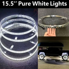 4Rings Kit 15.5'' Pure White Wheel Lights For Car Truck Strobing LED Rim Lights