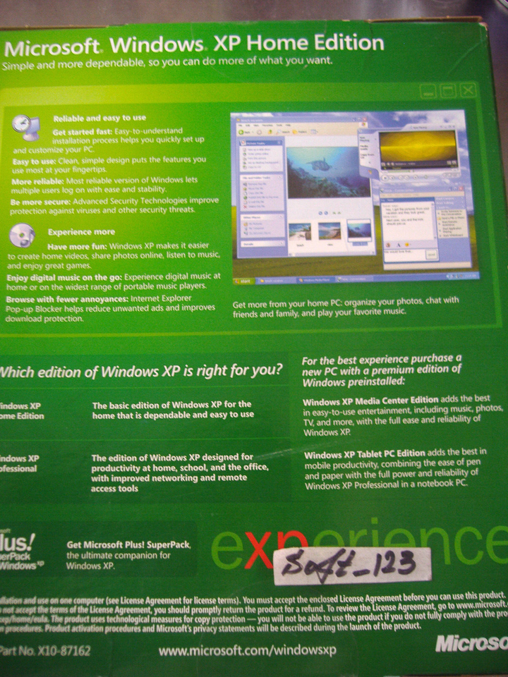 MICROSOFT WINDOWS XP HOME w/SP2 FULL OPERATING SYSTEM OS MS WIN =SEALED ...