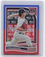 2024 Panini Stars & Stripes #86 Ethan Schiefelbein Blue Red Stripes #/13