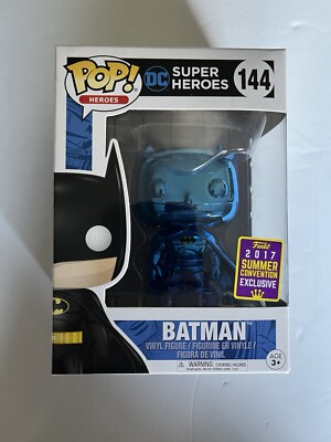 Funko Pop! DC Batman Blue Chrome #144 SDCC 2017 Exclusive Neu Siehe Beschreibung