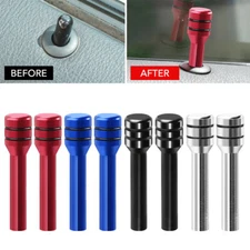 4Pcs Car Interior Door Locking Lock Knob Pull Pins Cover Aluminum Accessories