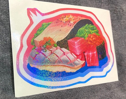 Sushi Stickers Holo Die-Cut Foodie Decor Food Design Original Art FREE SHIPPING! - Picture 12 of 15