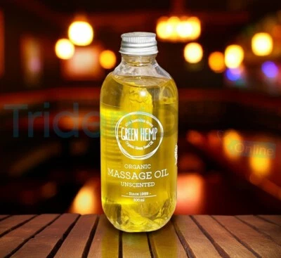 Green Hemp Organic Hemp Seed Massage Oil Unscented 200ml Vegan Made in Aus