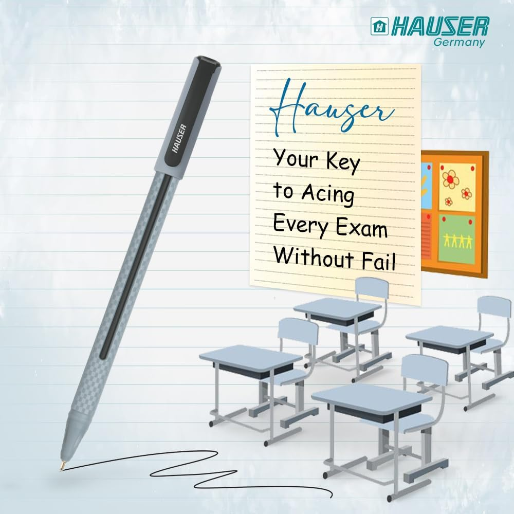 HAUSER YOLO Kugelschreiber 20er-Pack – 1,0 Mm, Schwarz, Schnell Trocknend | Für Büro, Schule & Uni
