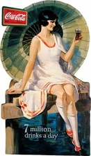 COCA COLA SODA POP 7 MILLION DRINKS A DAY 24" HEAVY DUTY USA MADE METAL ADV SIGN