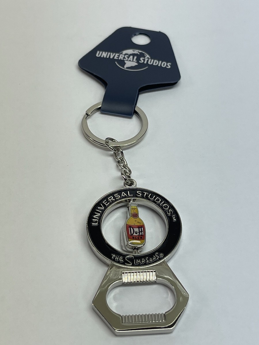 Universal Studios The Simpsons Spinning Duff Beer Keychain Bottler