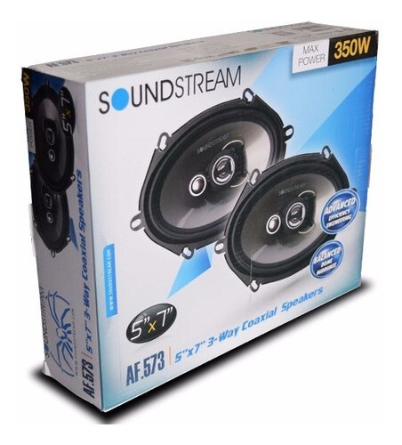 SOUNDSTREAM AF.573 350 WATTS 5" X 7" 3-WAY COAXIAL CAR AUDIO FULL RANGE SPEAKERS
