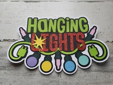 Scrapbook Hanging Lights Christmas large layered title