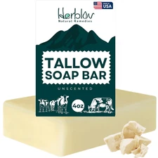 Beef Tallow Soap Bar – All Natural Grass Fed Tallow Soap Unscented – Moisturizin